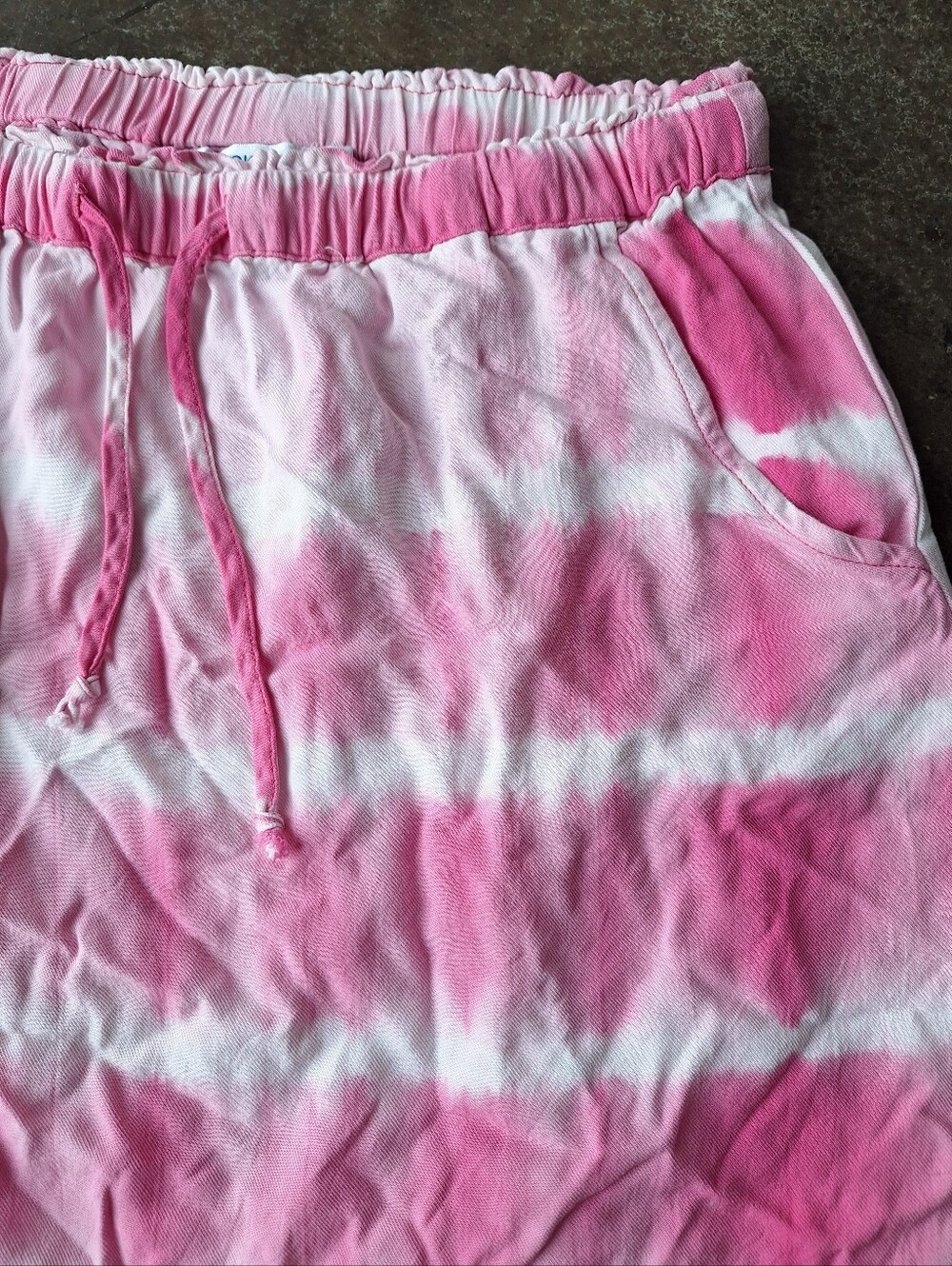 Rickis Pink Tie-Dye Drawstring Mini Skirt - 100% Rayon size Small β‘ New! $5